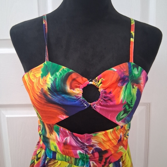 Metamorphosis Girl Colorful Maxi Dress With Cut Outs   Size M - Picture 5 of 15